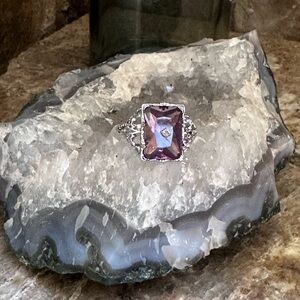 Hand Crafted Purple Silver Ring